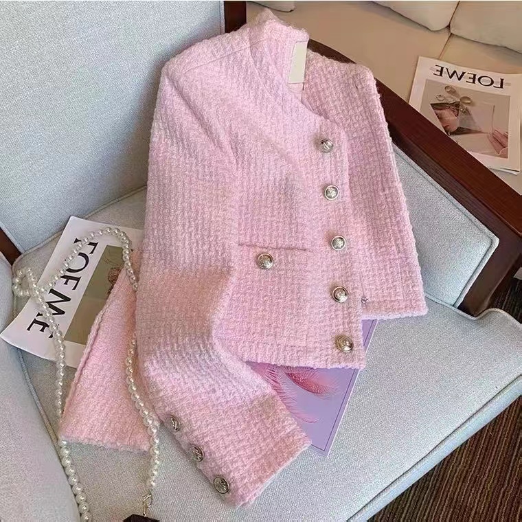 Jack Winter Clothing - Женская твидовая Очаровательная розовая куртка с