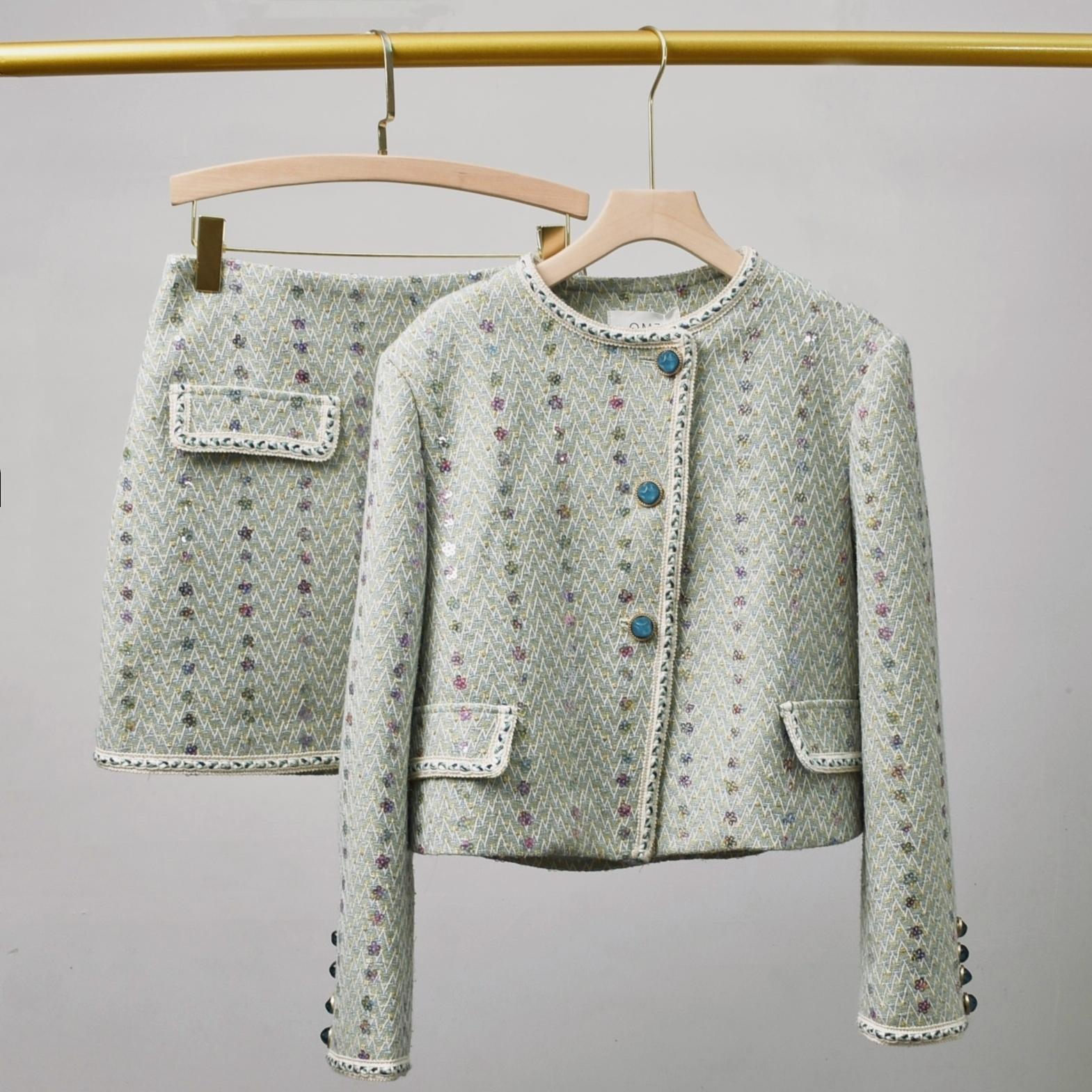 Jack Winter Clothing - Женский элегантный твидовый роскошный костюм, куртка,