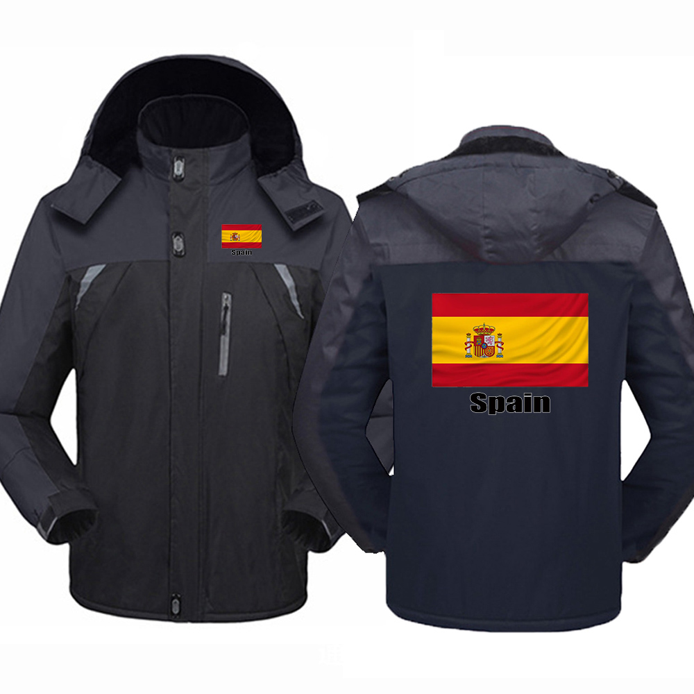 Winter Clothing In Spanish - Куртка-худи для мужчин с принтом флага