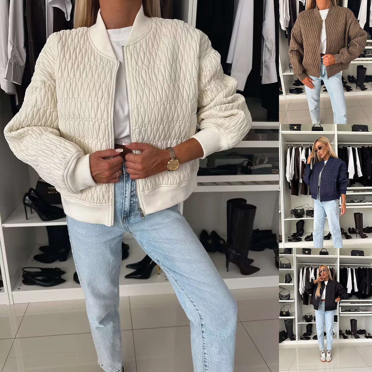 Winter Clothing Amazon - Новая женская укороченная куртка на молнии