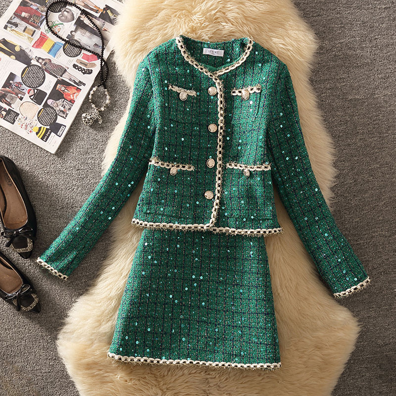 Jack Winter Clothing - Женский винтажный твидовый костюм, элегантный очаровательный