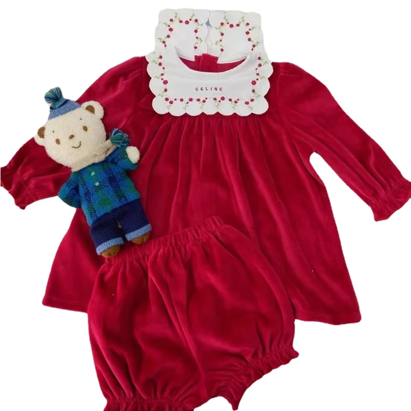 Winter Clothing In Spanish - Зимнее испанское детское платье, бархатное платье