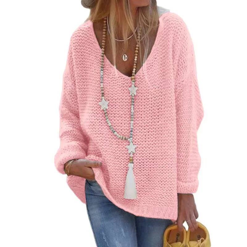 Winter Clothing Amazon - Новый женский вязаный свитер с V-образным